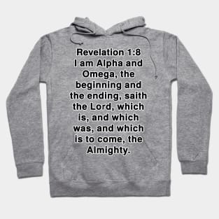 Revelation 1:8 King James Version Bible Verse Typography Hoodie